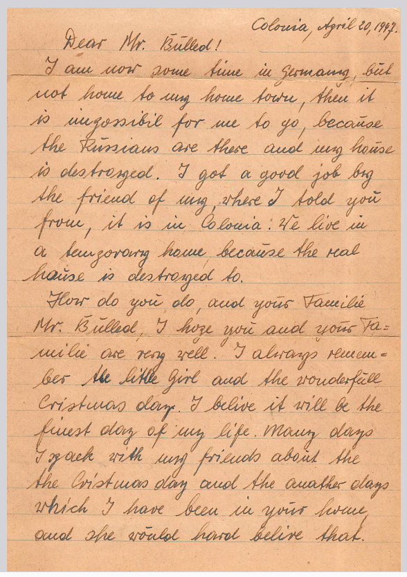 POW letter to Banstead